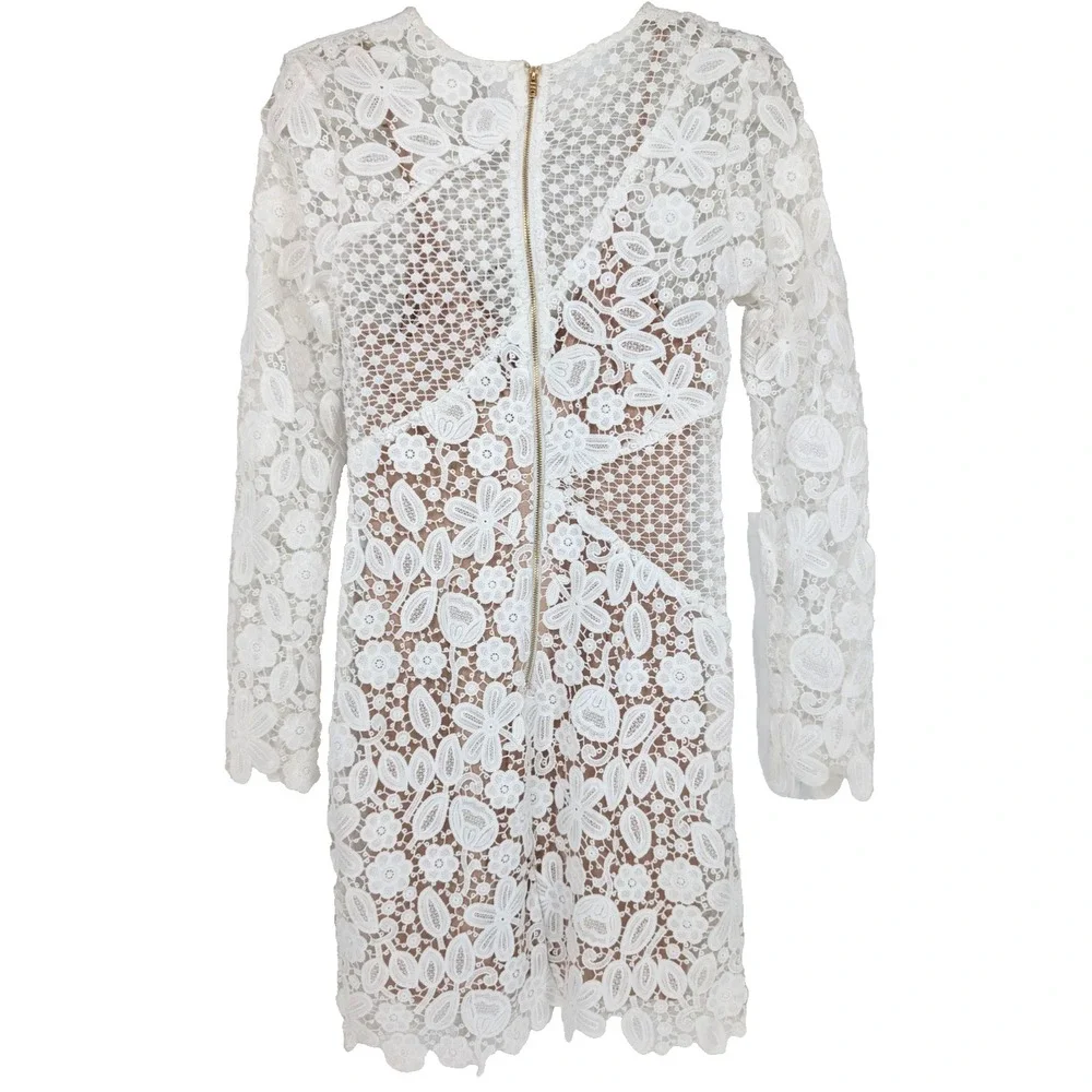 Selfie Leslie Reinhart White Lace Coquette Sheer Angel Fairycore Mini Dress XS - Picture 7 of 12